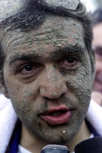 Franco Ballerini after his final Paris-Roubaix in 2001, which he finished in 32nd place.