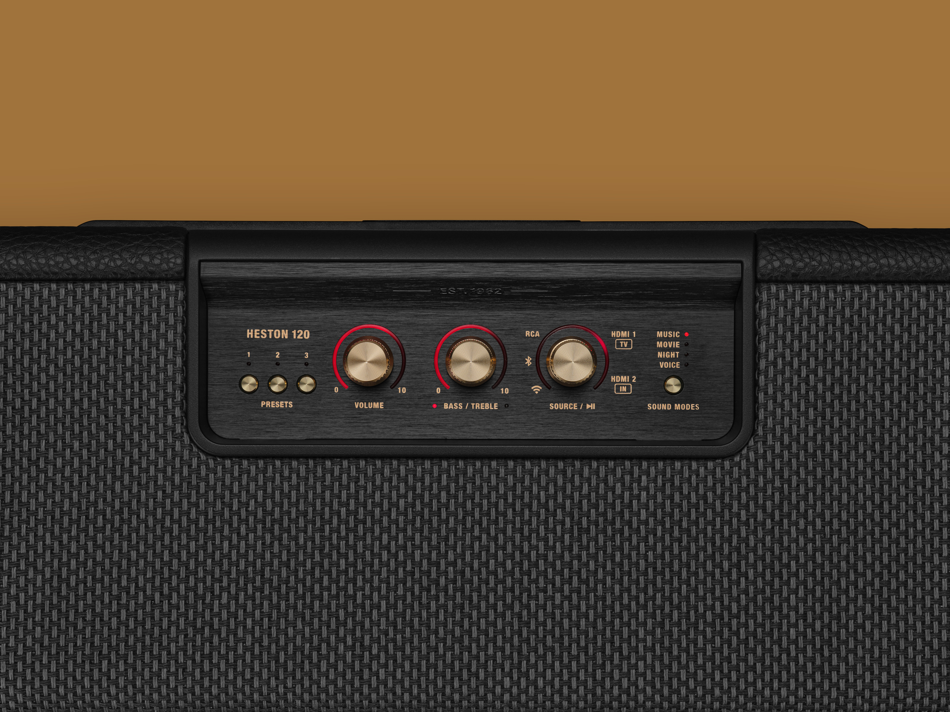 The control panel on the Marshall Heston 120 TV soundbar