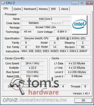 Intel Nehalem CPU-z