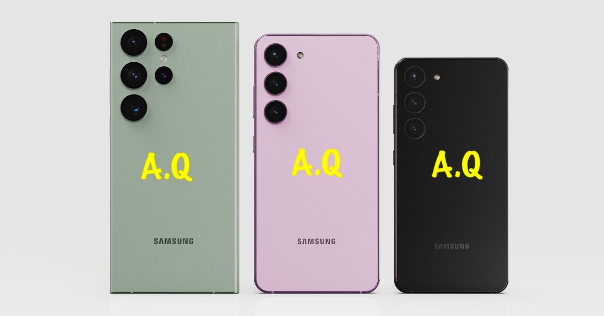 Samsung Galaxy S23, Galaxy S23 Plus y Galaxy S23 Ultra renders