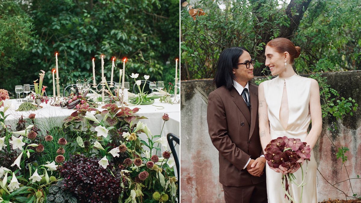 The Bride Wore a 1930s Silk Nightgown From Their Closet for This Intimate California Wedding