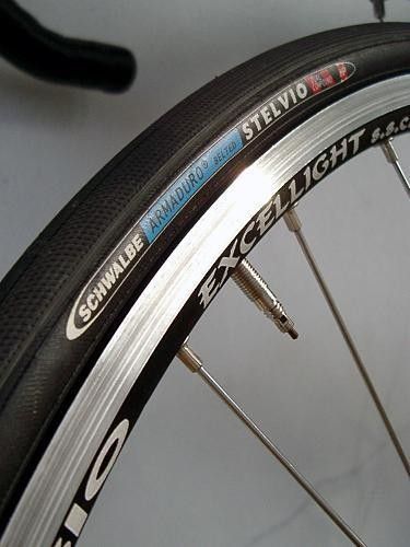 Rolling on Schwalbe's Stelvio semi-slick tyres