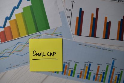 small cap post it note bar charts line graphs