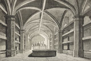 An illustration of the Royal Vault in Windsor where kings and Queens are buried