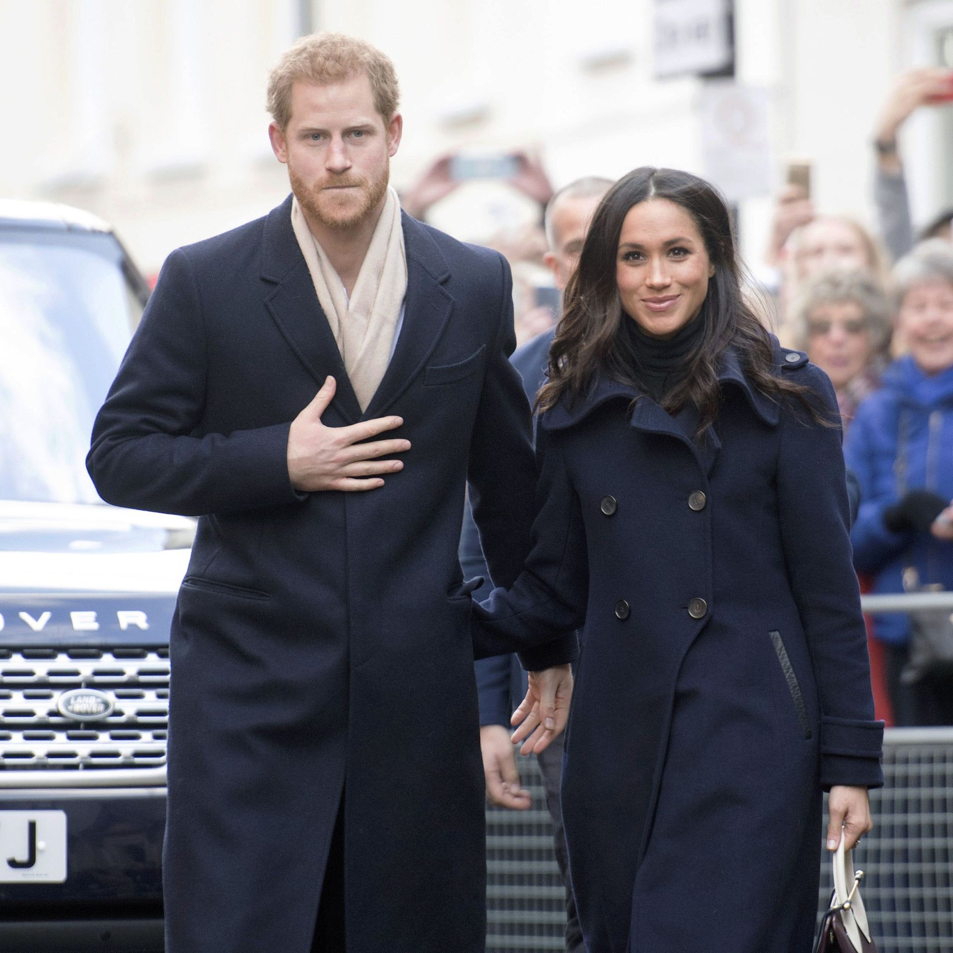 Prince Harry and Meghan Markle make their first official joint appearance as royals on December 1, 2017 in Nottingham, England.