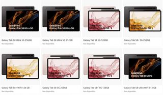 Otras imágenes filtradas de la gama Samsung Galaxy Tab S8