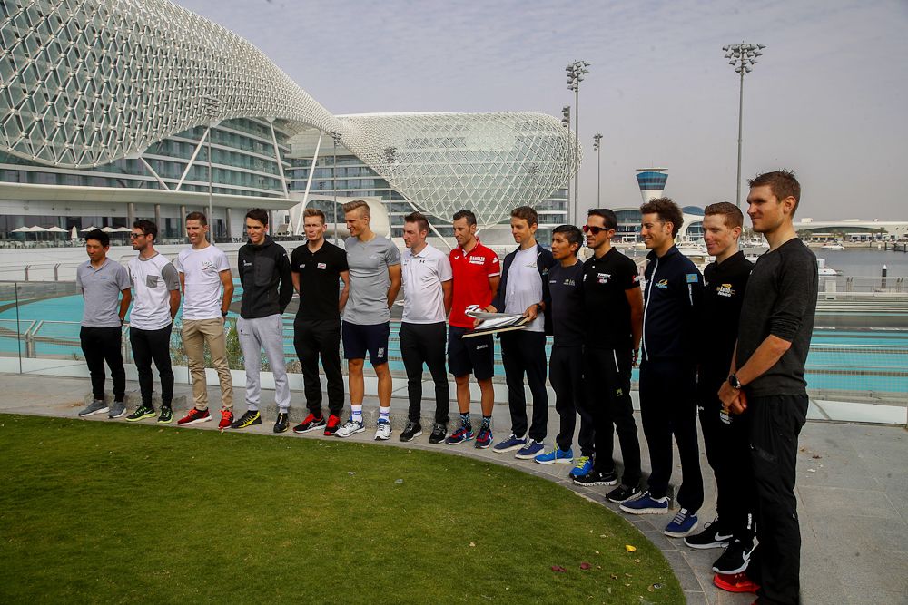 The top riders from the Abu Dhabi Tour gathered Wednesday for the pre-race press conference.