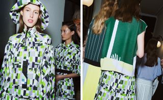 Arthur Arbessor green blocked jacket women fashion