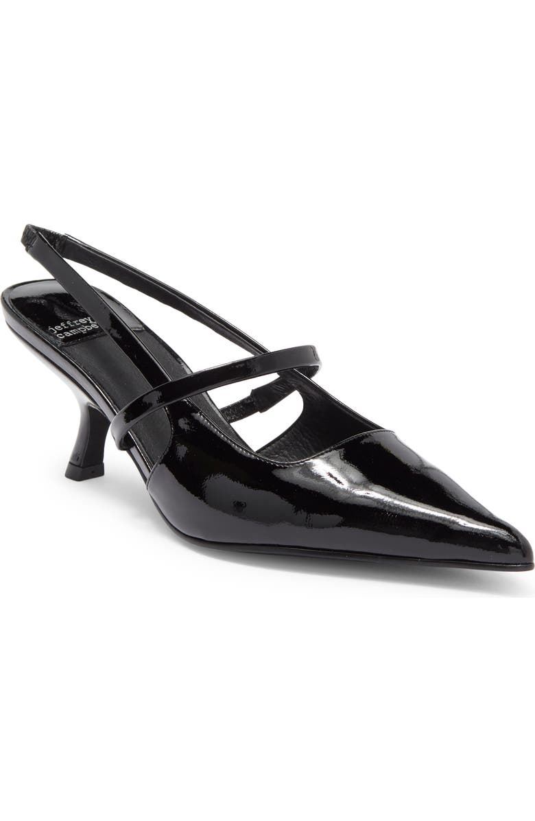 Black Patent Tanya Pointed Toe Slingback Pump