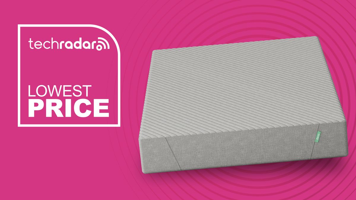 The Siena Memory Foam mattress against a pink background with a graphic overlaid saying &quot;LOWEST PRICE&quot;