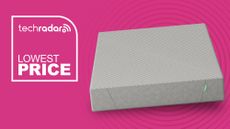 The Siena Memory Foam mattress against a pink background with a graphic overlaid saying "LOWEST PRICE"