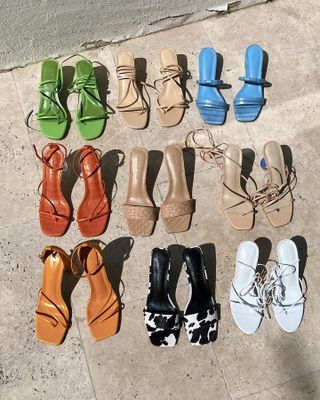 colourful sandals.