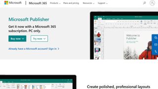 Website screenshot for Microsoft Publisher