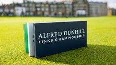 Signage for the Alfred Dunhill Links Championship at the Old Course St Andrews