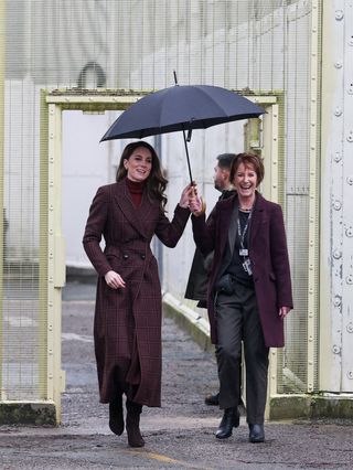 Catherine, Princess Of Wales visits an 'Action For Children' mother and baby unit at HMP Styal