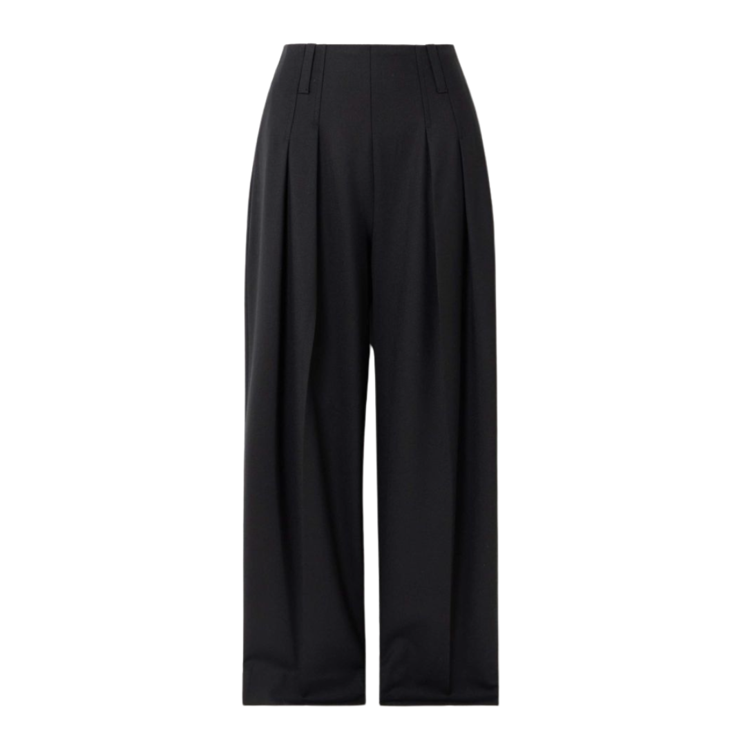VICTORIA BECKHAM, Cinch Pleated Twill Wide-Leg Pants