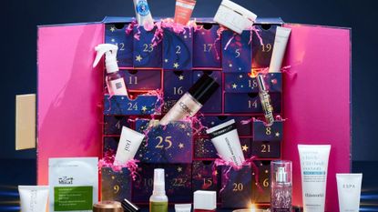 affordable beauty advent calendars: next advent calendar witgh drawers open and products popping out