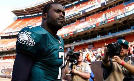 Philadelphia Eagles Quarterback Michael Vick on Sept. 9: The former animal abuser is once again a dog owner.