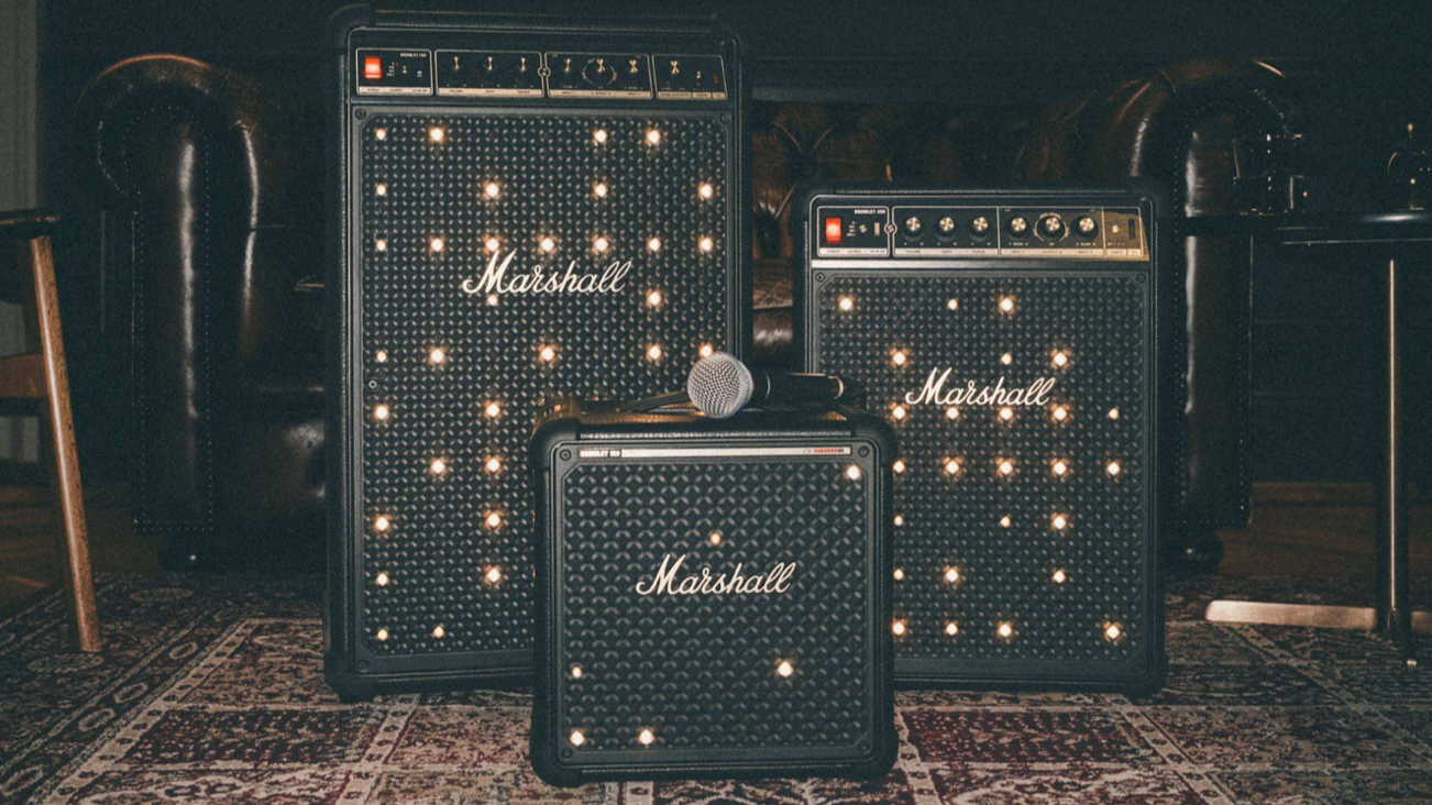 Marshall Bromley 150 Bluetooth speaker in black with on-unit lights