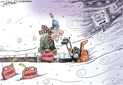 Editorial Cartoon U.S. Early Winter Snow