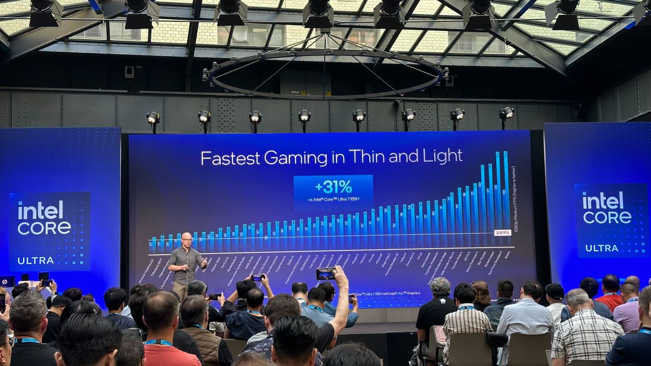 Intel VP of AI and Technical Marketing Robert Hallock at the Intel Core Ultra global launch event