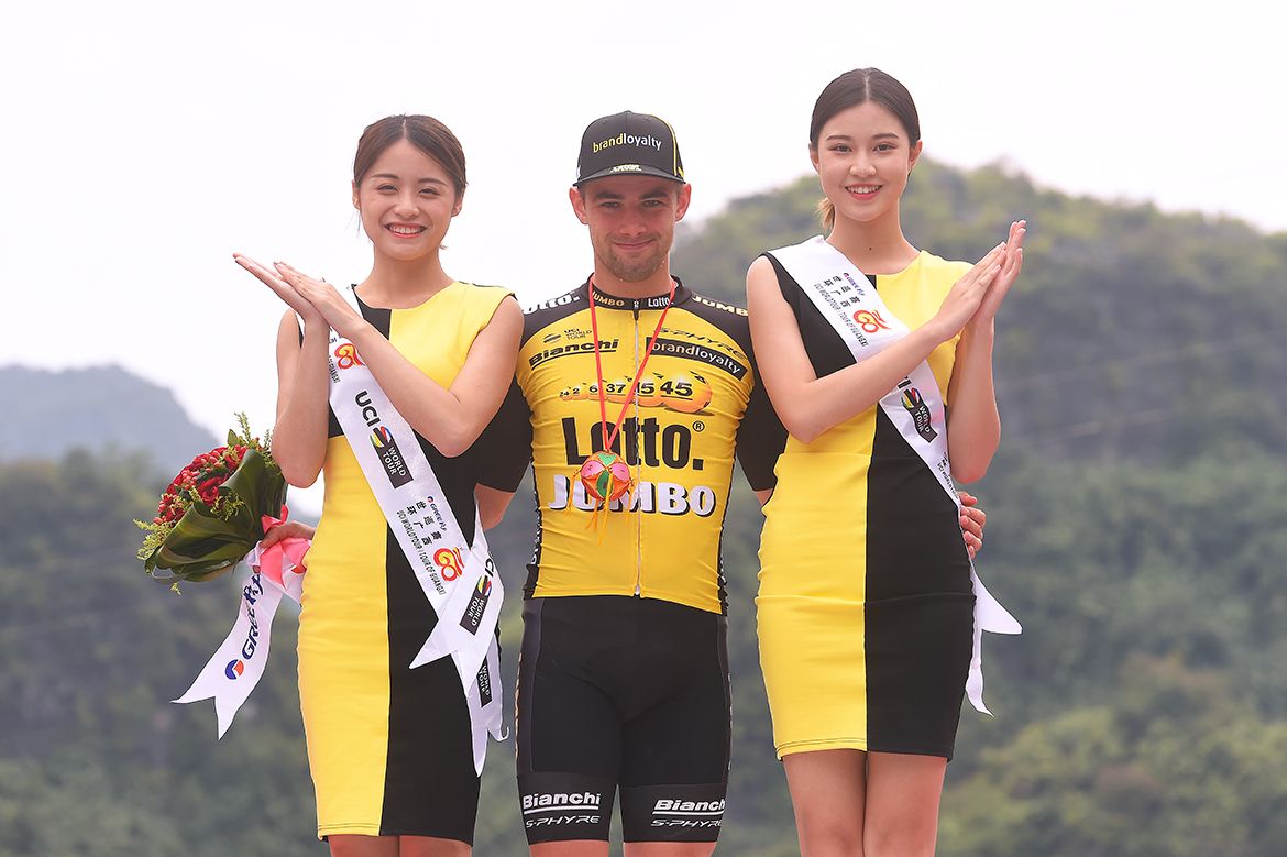 Victor Campenaerts on the podium