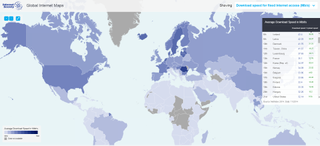 Average Internet download speeds globally