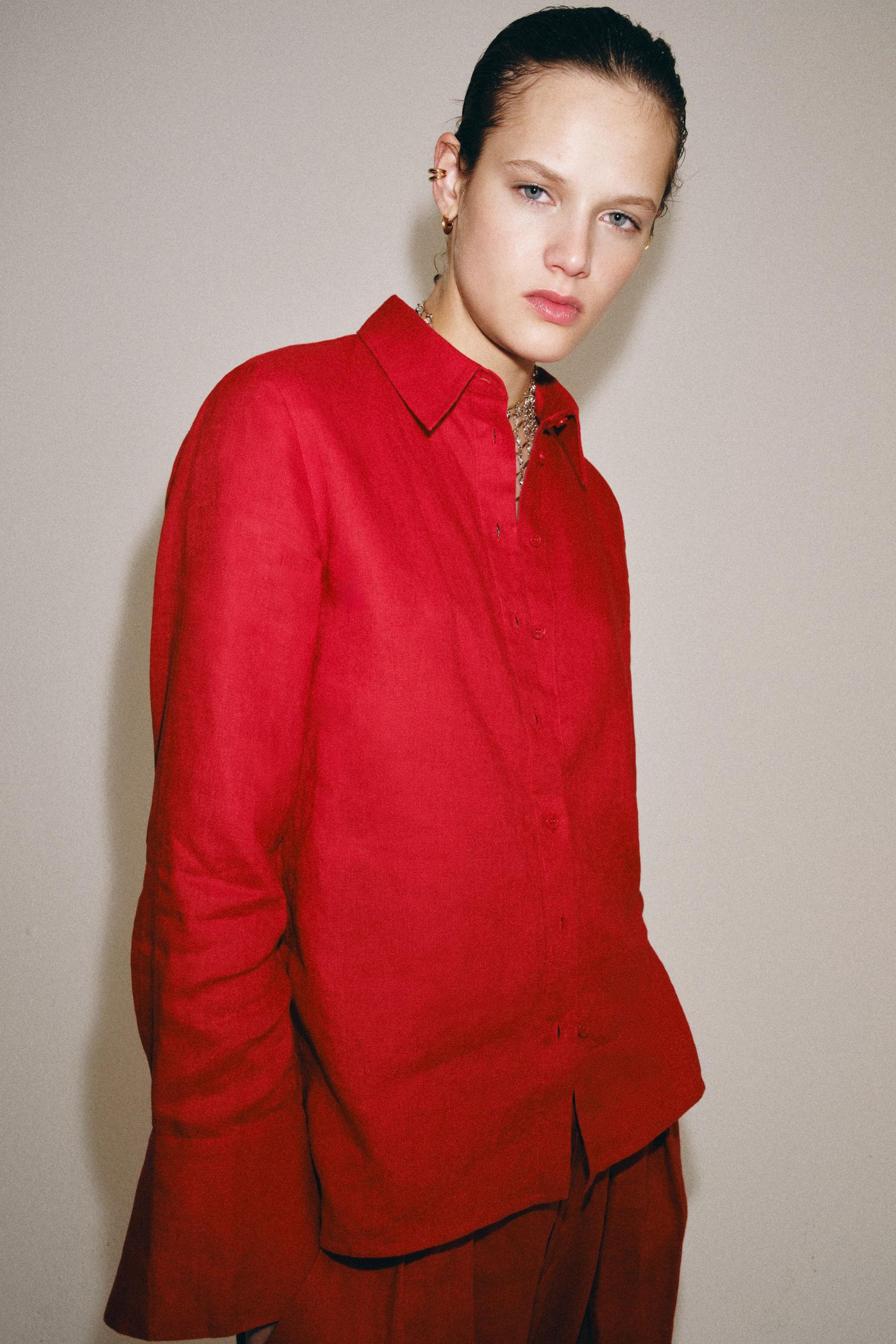 Zw Collection 100% Linen Shirt