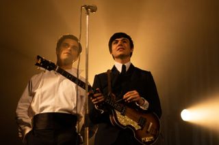 Blake Richardson and Jacob Fortune-Lloyd as Paul McCartney and Brian Epstein in Midas Man