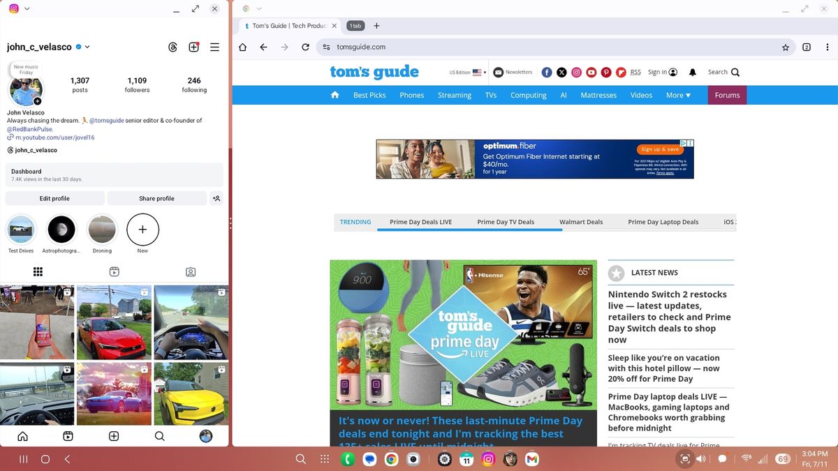 Samsung DeX on Galaxy Z Flip 7 screenshot.