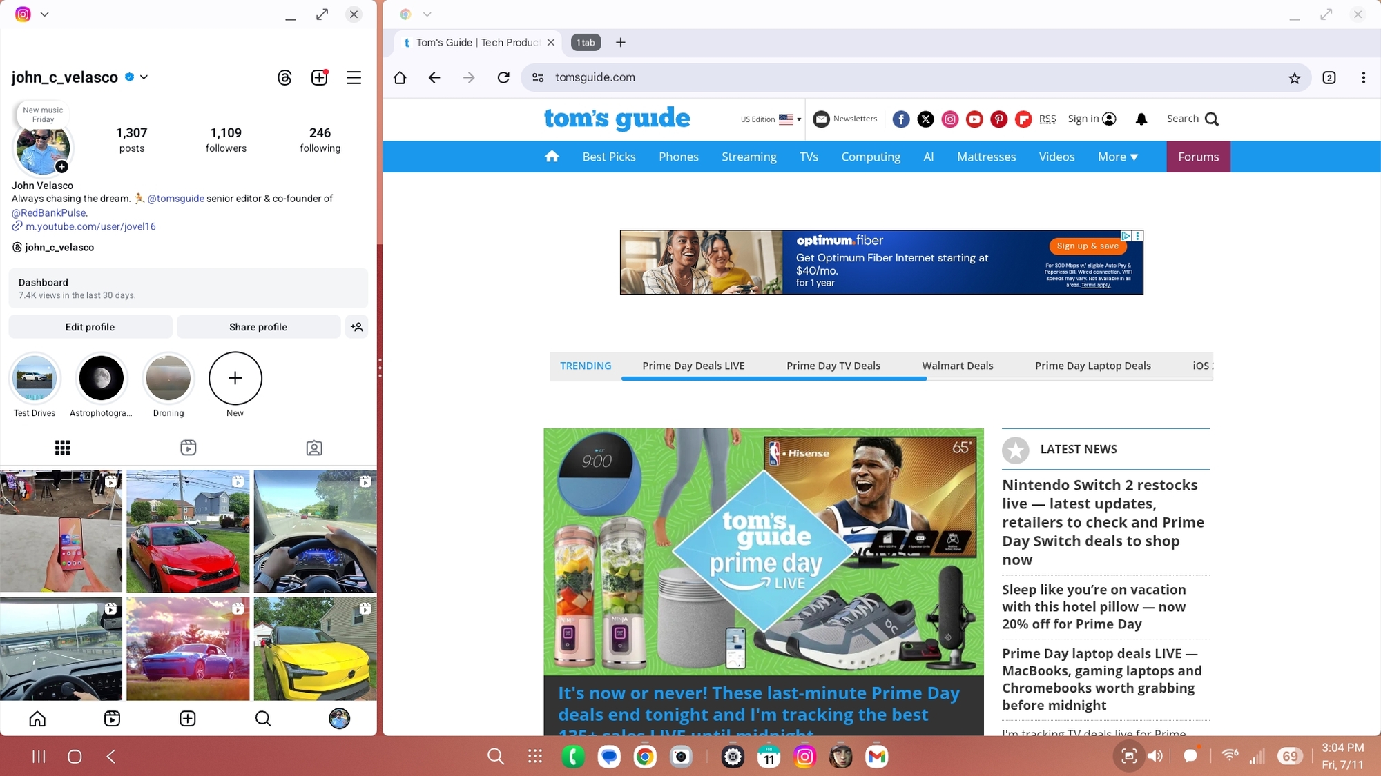 Samsung DeX on Galaxy Z Flip 7 screenshot.