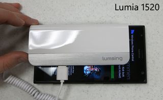 Lumsing Harmonica Power Bank review Lumia 1520