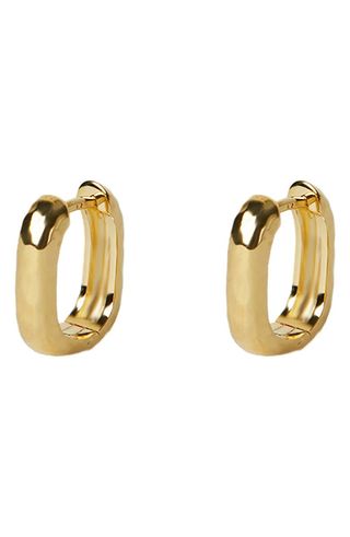 Oblong Huggie Hoop Earrings