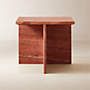 T Red Travertine Side Table Short