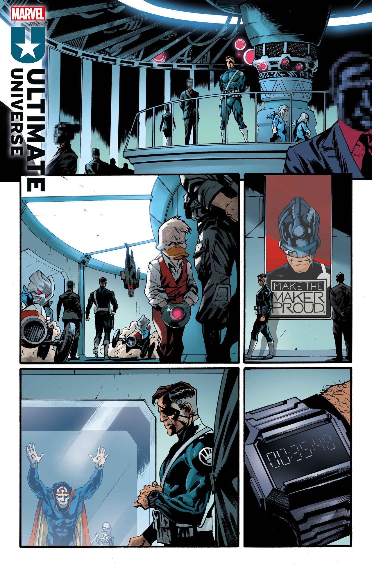 Interior pages from ULTIMATE UNIVERSE: ONE YEAR IN #1