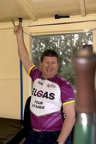 Stage two in Echuca was started by Pride of the Murray paddle-steamer skipper Jason sounding the whistle.