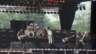 Saxon onstage at Monsters Of Rock 1980