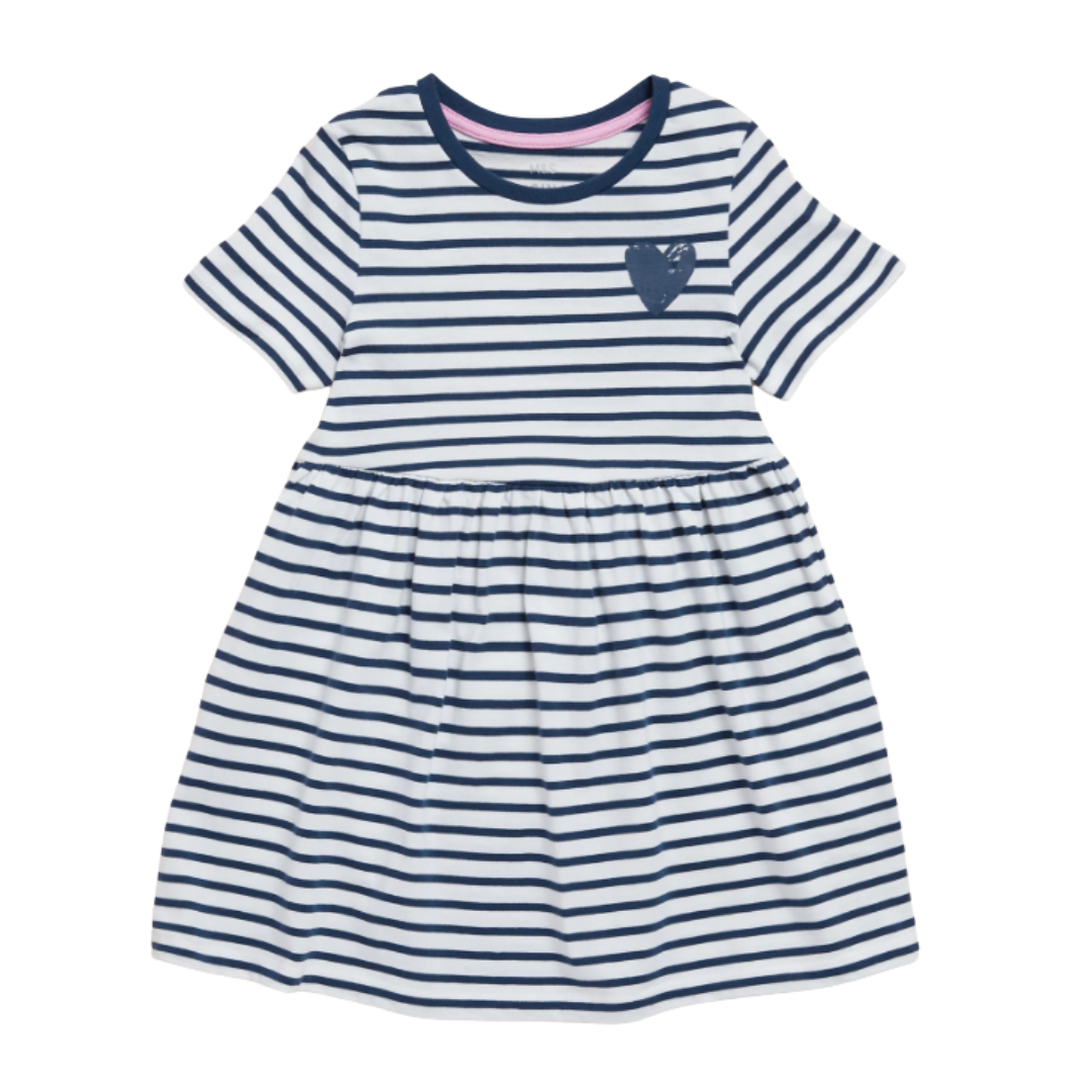 princess charlotte striped dress Princess Charlotte Rachel Riley Navy White Breton Stripe Dress