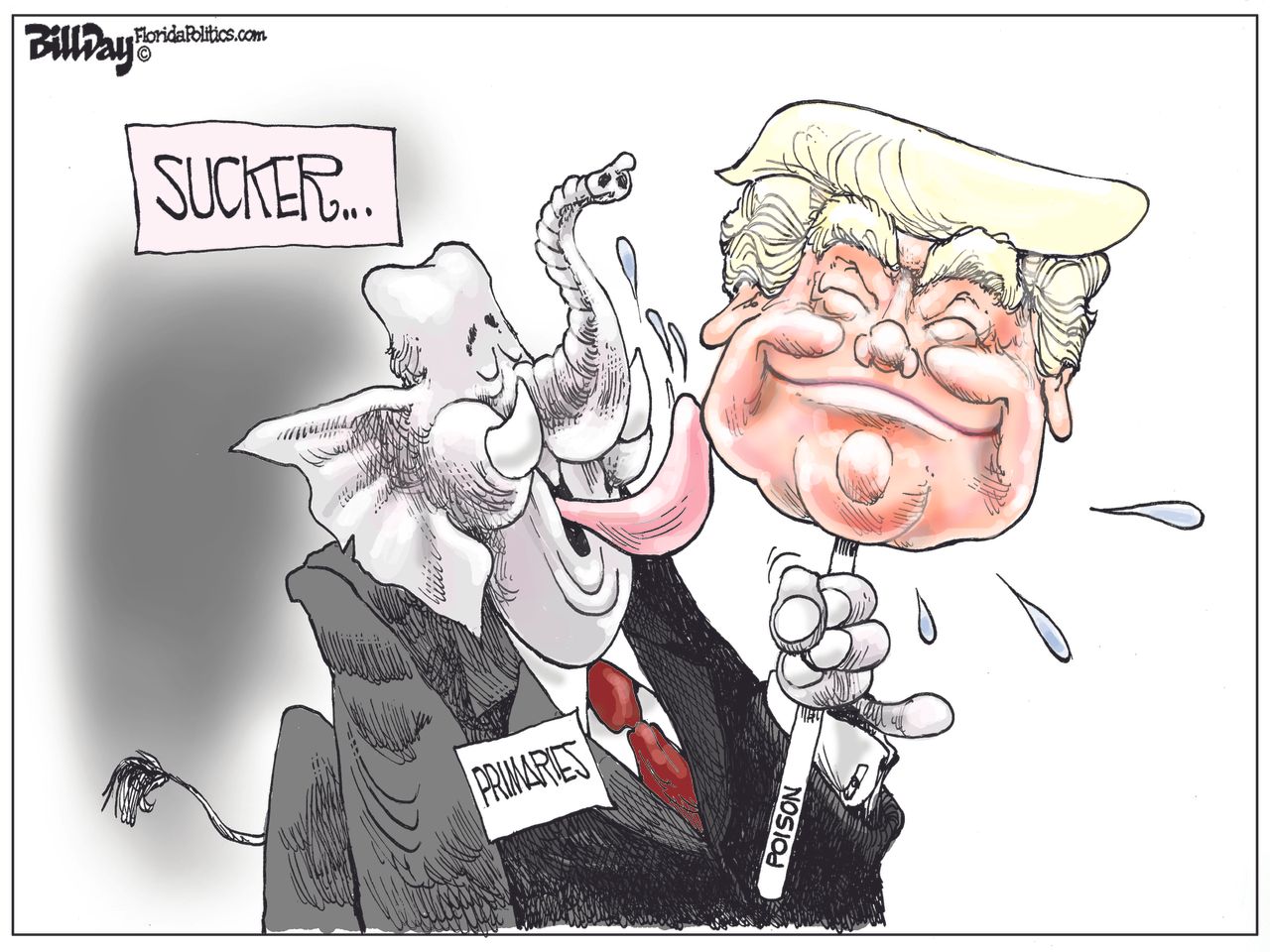 Political cartoon U.S. Trump GOP primaries Roy Moore Luther Strange