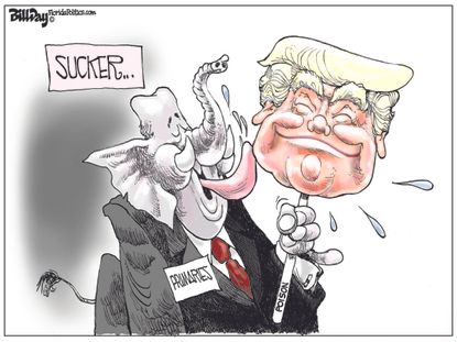 Political cartoon U.S. Trump GOP primaries Roy Moore Luther Strange