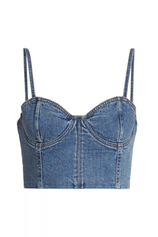 Alice + Olivia Natacha Denim Crop Bustier