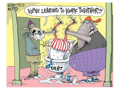 Political cartoon GOP Democrats debt compromise
