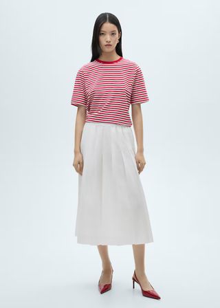 Mango, Cotton Pleated Skirt