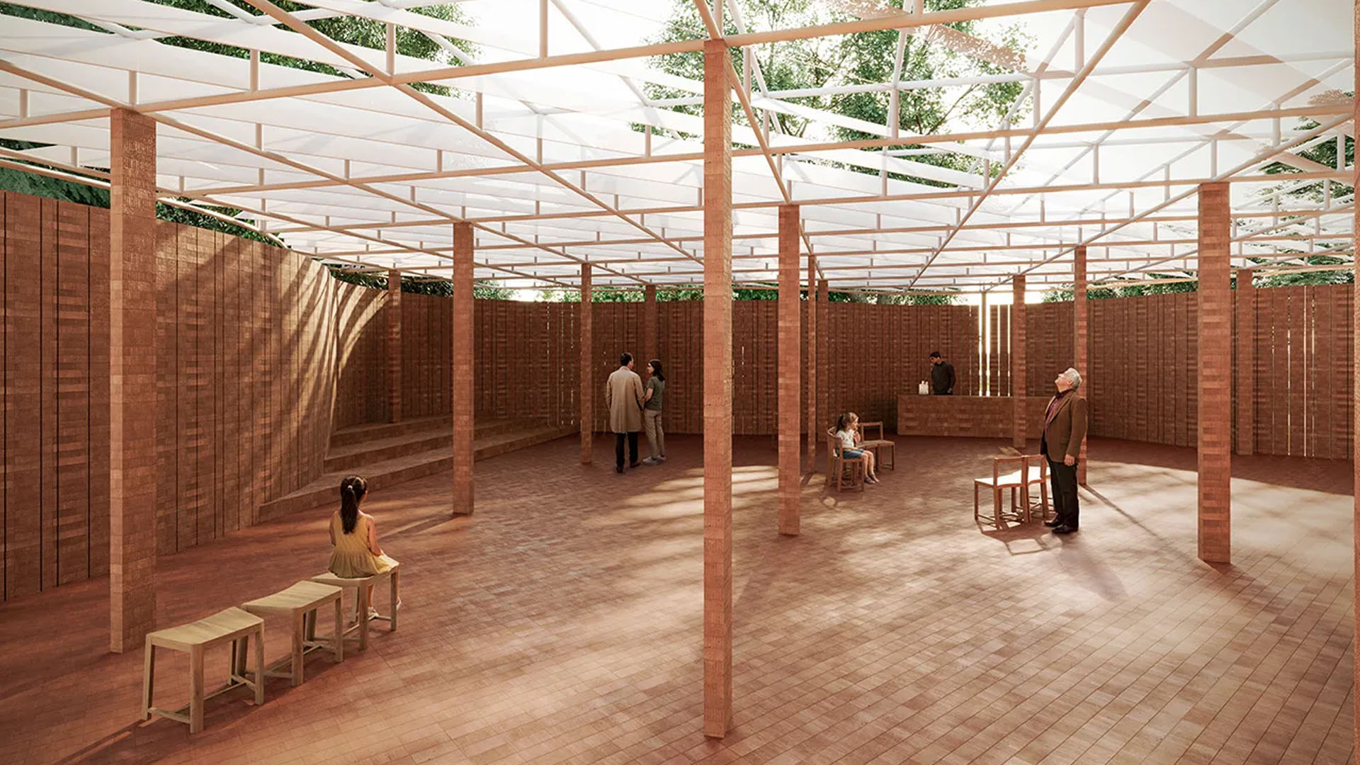 A render of the Serpentine Pavilion installation.