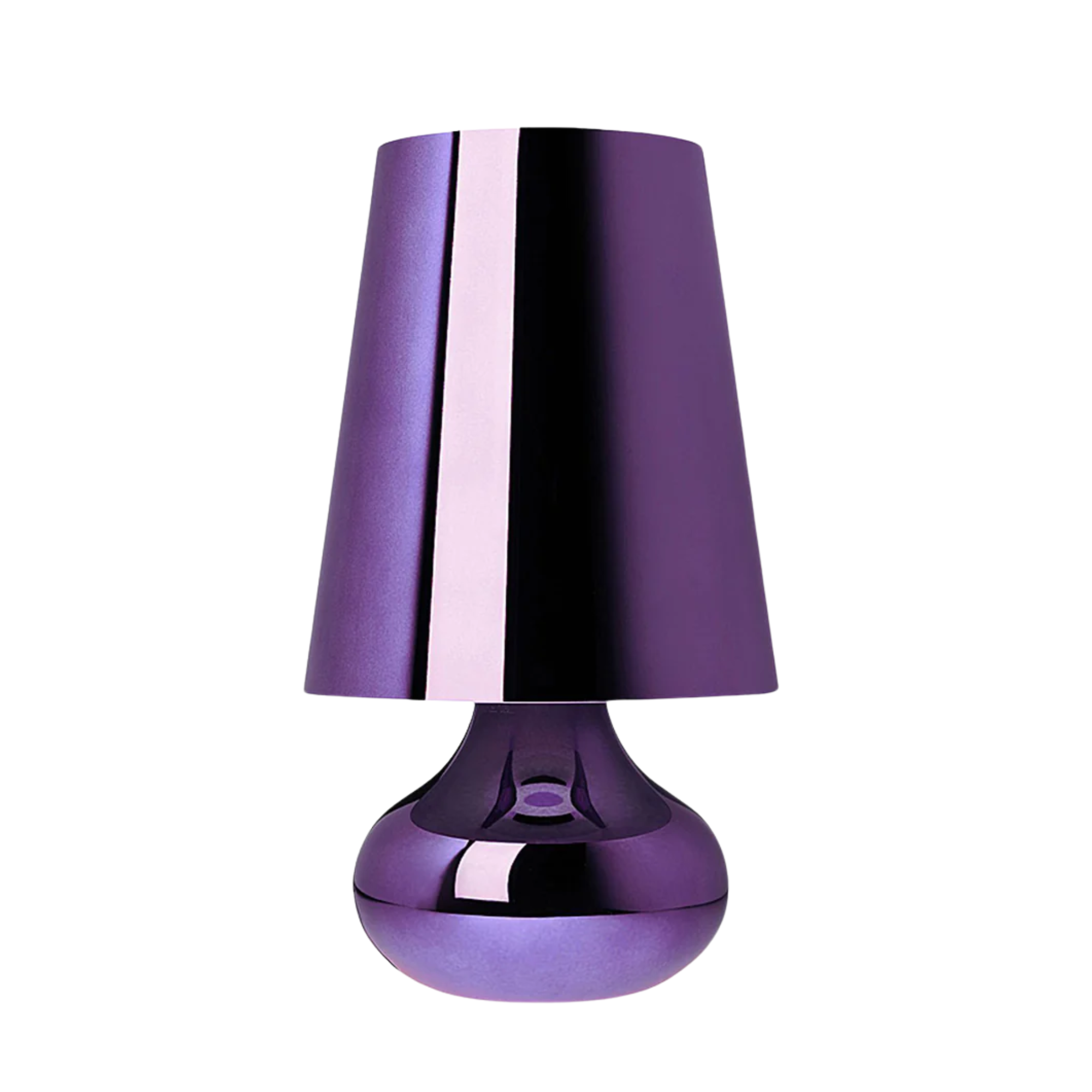 purple lamp with a mirrored finish
