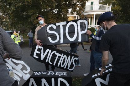 Eviction protest.