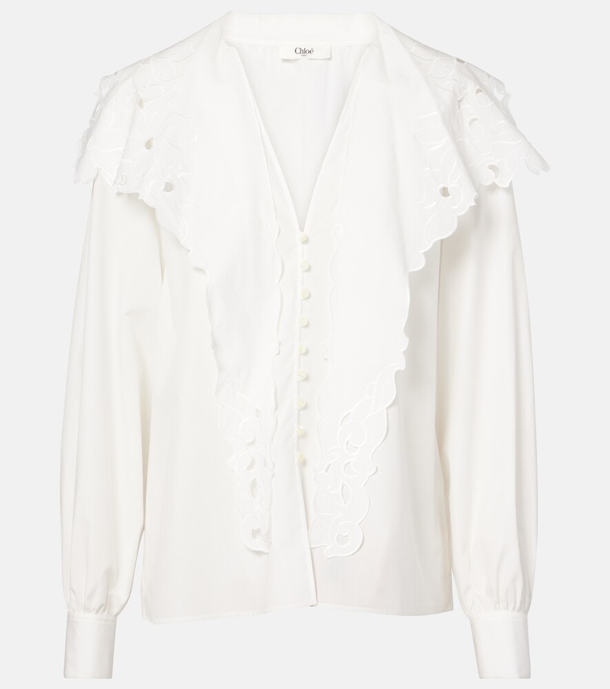 Broderie Anglaise Cotton Poplin Blouse