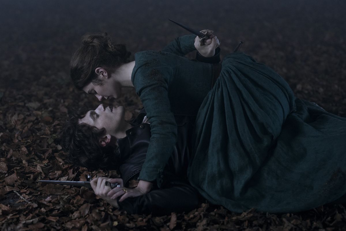 Guildford Dudley (Edward Bluemel) and Jane Grey (Emily Bader) in My Lady Jane episode 3 recap