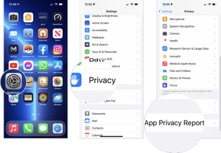 How to turn off App Privacy Report: Open Settings, tap Privacy, tap App Privacy Report