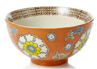Orange Hand Painted Tapestry Bowl